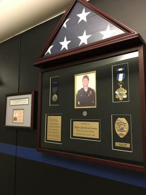 Officer Kevin Lamm memorial wall